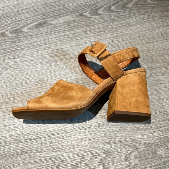 L’intervalle Brown Suede Square Toe Heeled Sandals - Picture 6 of 7